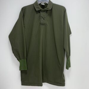 Vintage US Military Sleeping Shirt Mens tricot knit button front long Sz Small